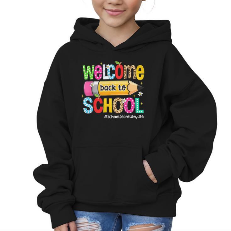 Welcome Back To School School Secretary Life Leopard Graphic Kid Hoodie