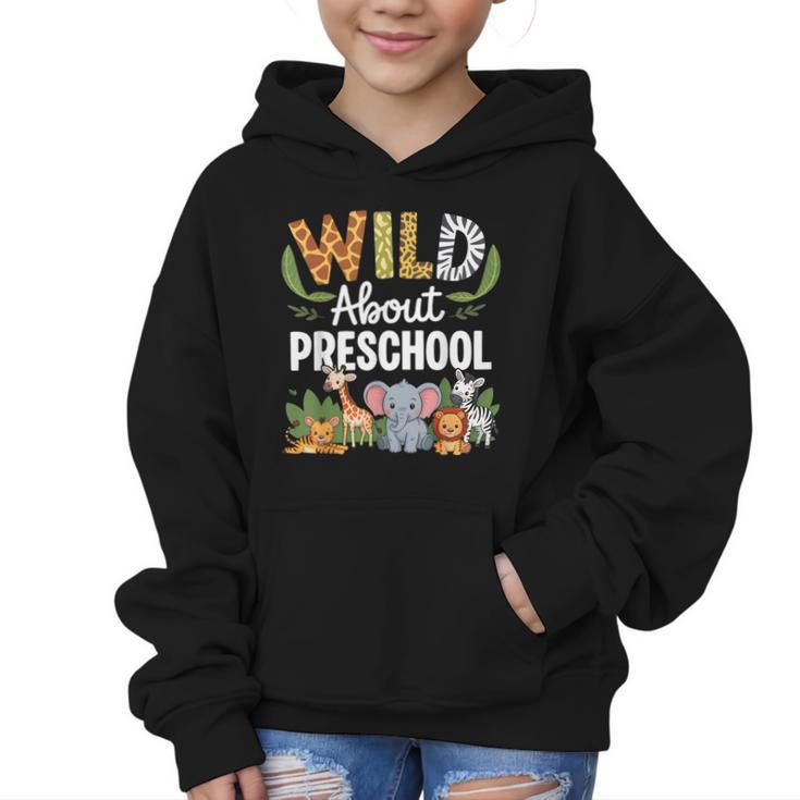 Wild About Preschool Back To School Jungle Theme Classroom Graphic Kid Hoodie