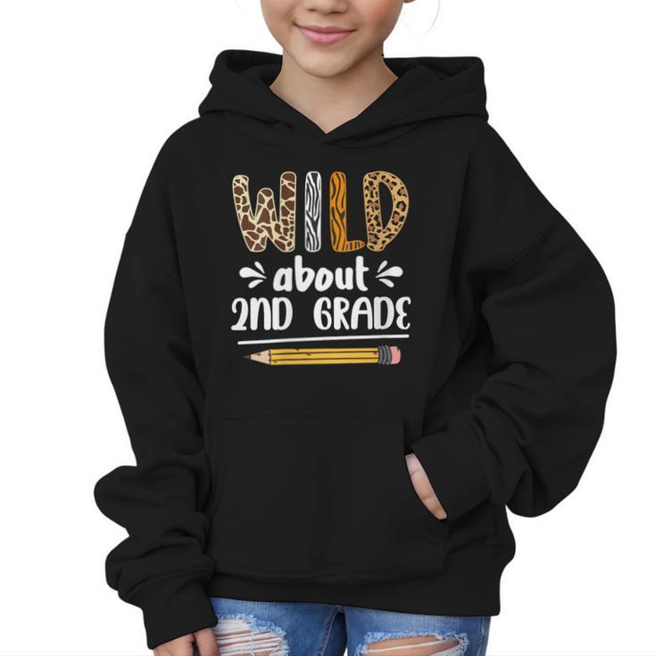 Women's Wild About 2nd Grade Kids Zoo Animal Lover Back To School Graphic Kid Hoodie
