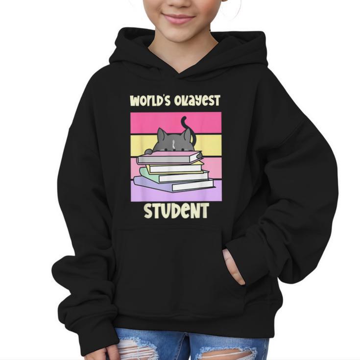 World's Okayest Student Fun Back To School & New Term Graphic Kid Hoodie
