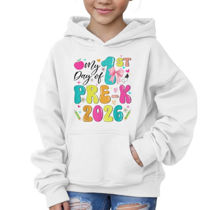 My 1st Day Of Pre-K 2026 Back To School Bow PreK Kids Girls Graphic Kid Hoodie