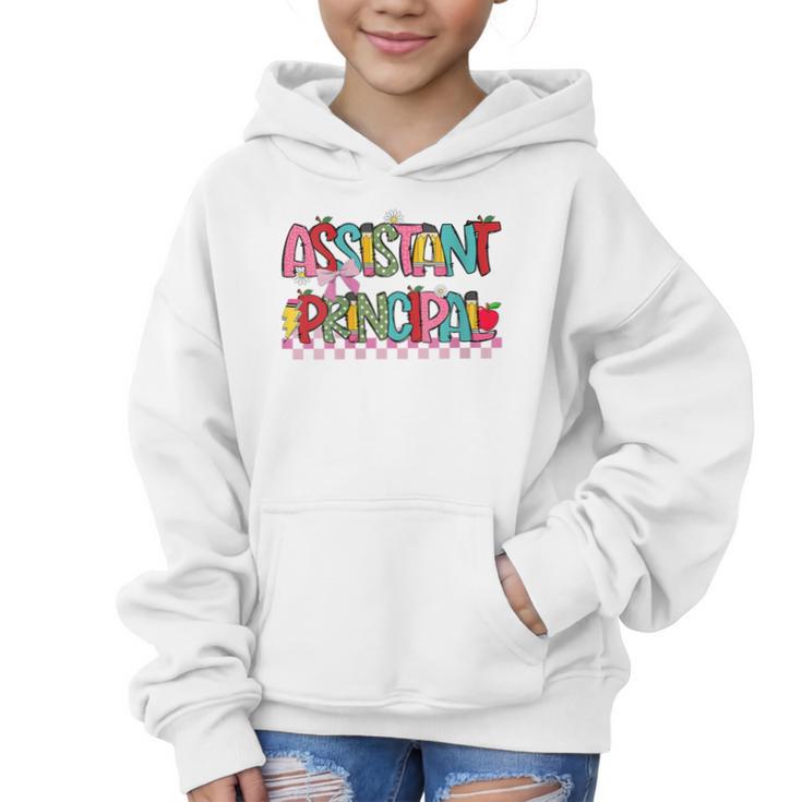 Assistant Principal Coquette Bow Pencil Cute Back To School Graphic Kid Hoodie