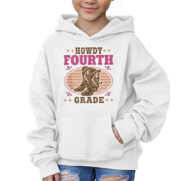 Back To School Howdy Fourth Grade Girls Graphic Kid Hoodie