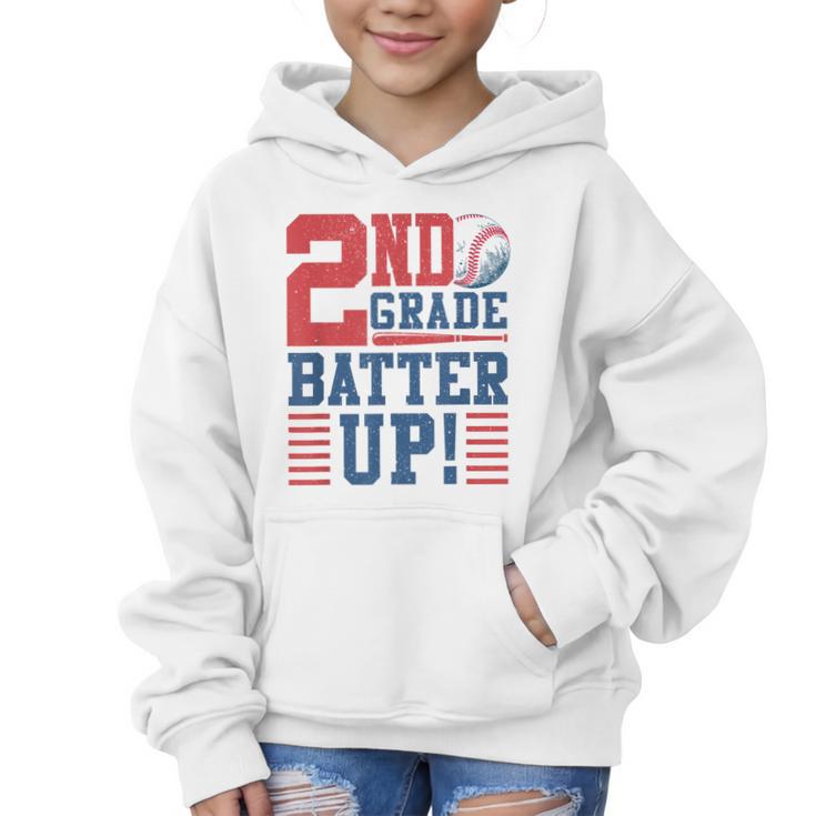 Baseball Second Grade Back To School 2nd Grade Batter Up Graphic Kid Hoodie