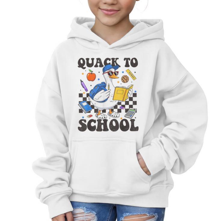 Boys Kid Back To School Goose Quackers Quack To School Graphic Kid Hoodie