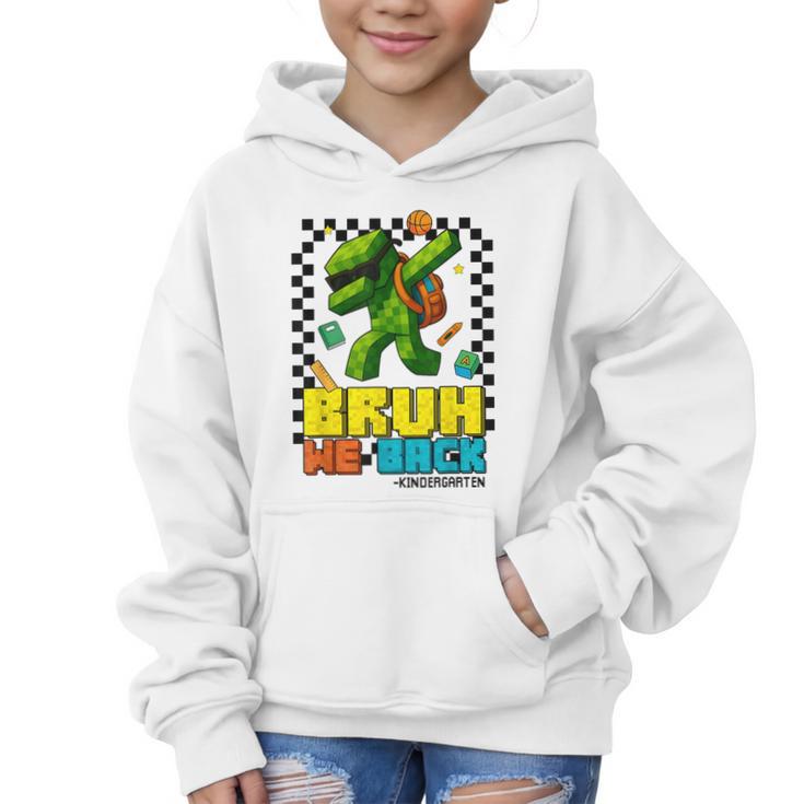 Bruh We Back Kindergarten Back To School Gamer Dabbing Boy Graphic Kid Hoodie
