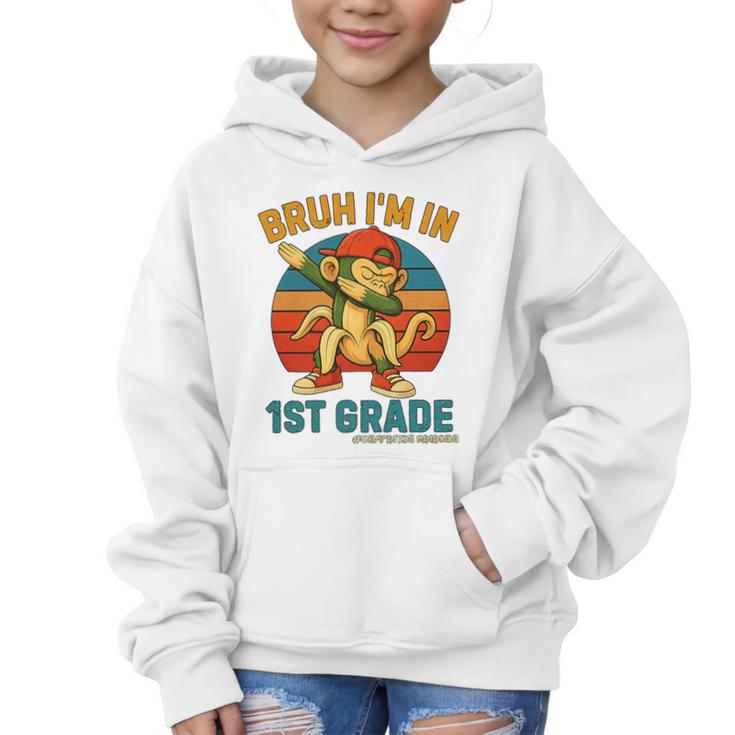 Bruh I’m In 1st Grade Italian Brainrot Meme Back To School Premium Tri-Blend Graphic Kid Hoodie