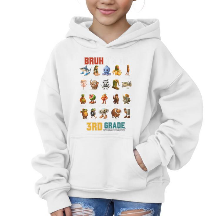 Bruh I’m In 3rd Grade Back To School Italian Brainrot Premium Tri-Blend Graphic Kid Hoodie