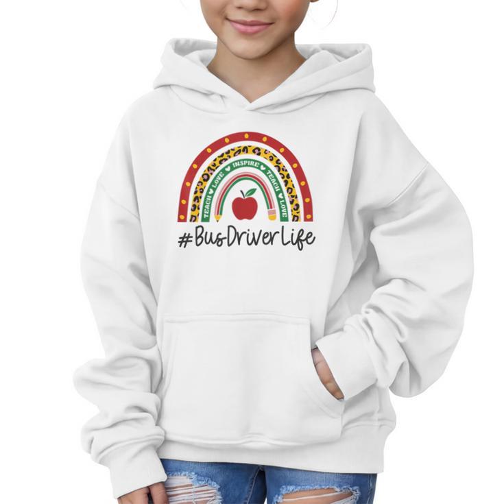 Bus Driver Rainbow Appreciation Day Hello Back To School Graphic Kid Hoodie