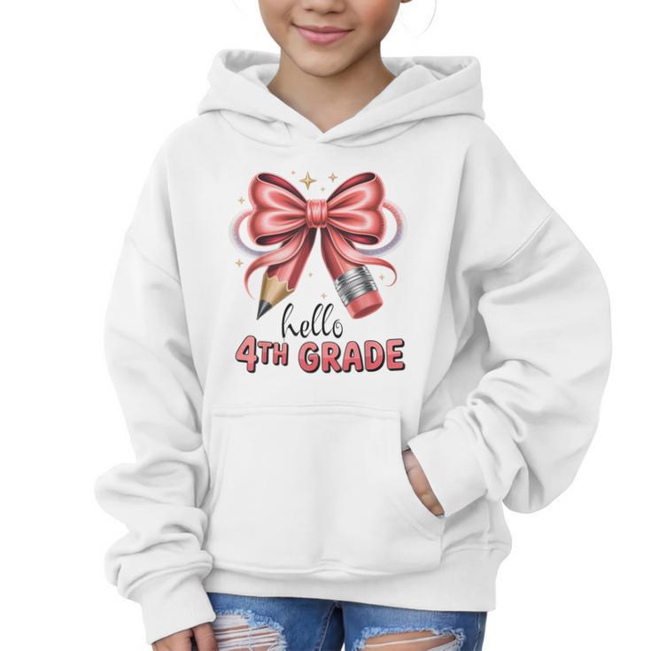 Coquette 4th Grade First Day Of Back To School Girls Outfits Graphic Kid Hoodie