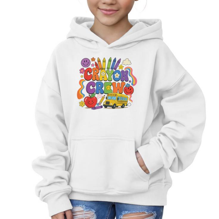 Crayon Crew Cute Back To School Vibes Student Graphic Kid Hoodie