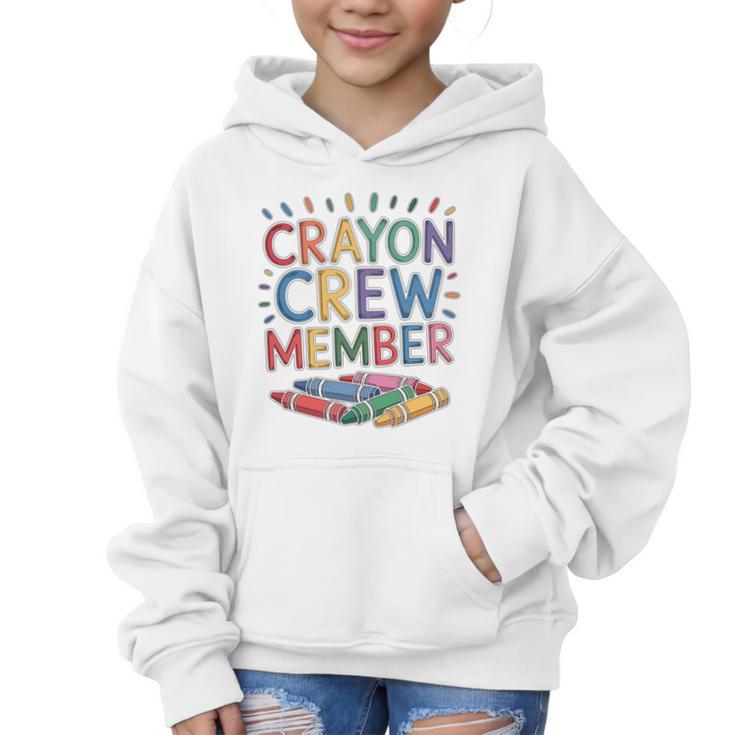 Crayon Crew Member Back To School Coloring Art Classes Graphic Kid Hoodie