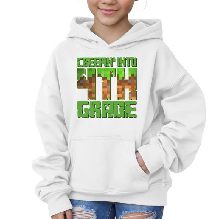 Creepin’ Into 4th Grade Kids Boy Gamer Pixel Back To School Performance Graphic Kid Hoodie