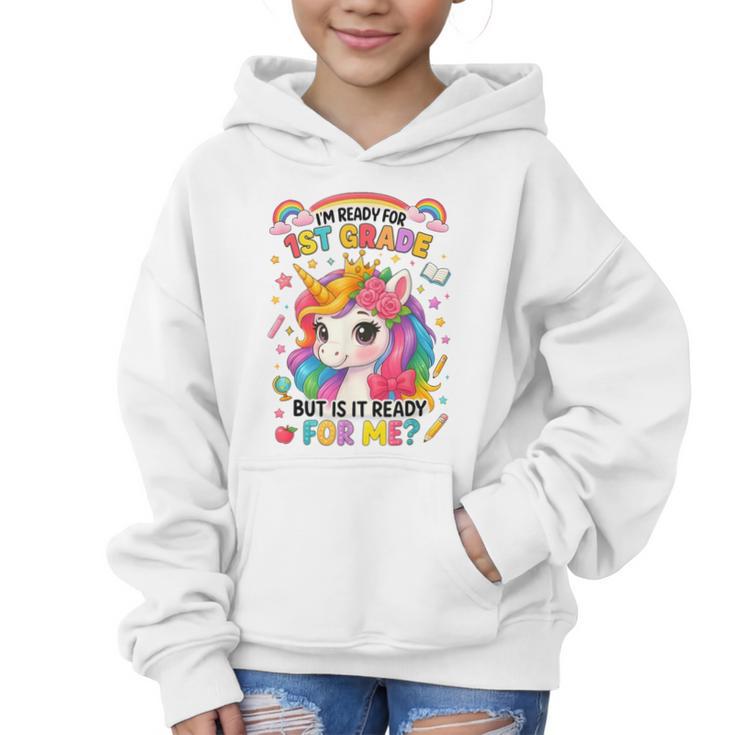 Crush First Grade Girls Back To School Unicorn First Day Graphic Kid Hoodie
