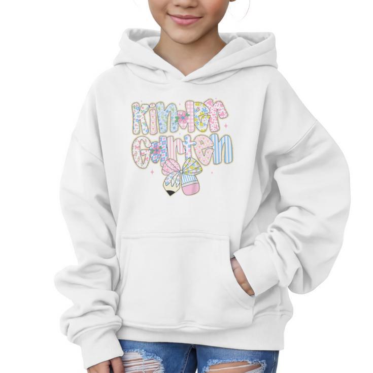 Cute Preppy Back To School Floral Kindergarten For Girls Graphic Kid Hoodie