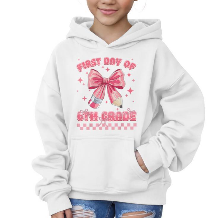 First Day Of 6th Grade Coquette Back To School Girls Kids Graphic Kid Hoodie