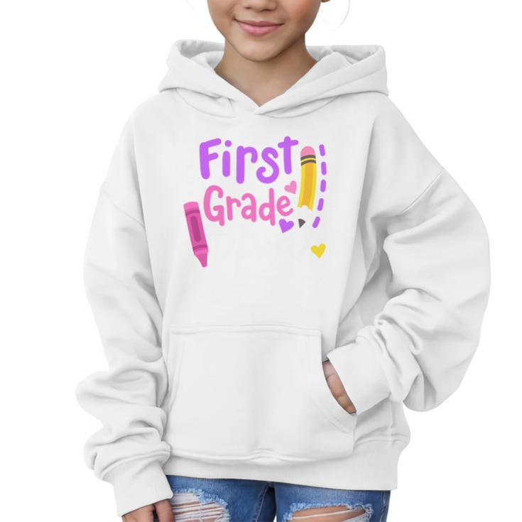First Grade Diva Welcome Back To School 1st Grade Kids Performance Graphic Kid Hoodie