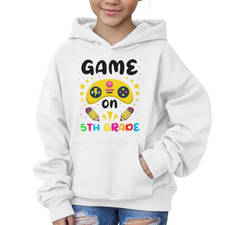 Game On 5th Grade Cute Video Gamer Back To School 20256Kids Graphic Kid Hoodie
