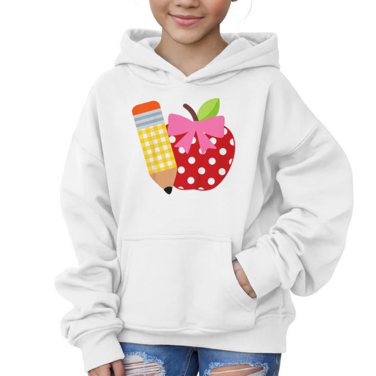 Girls Back To School Apple Toddler First Day Of Preschool Graphic Kid Hoodie