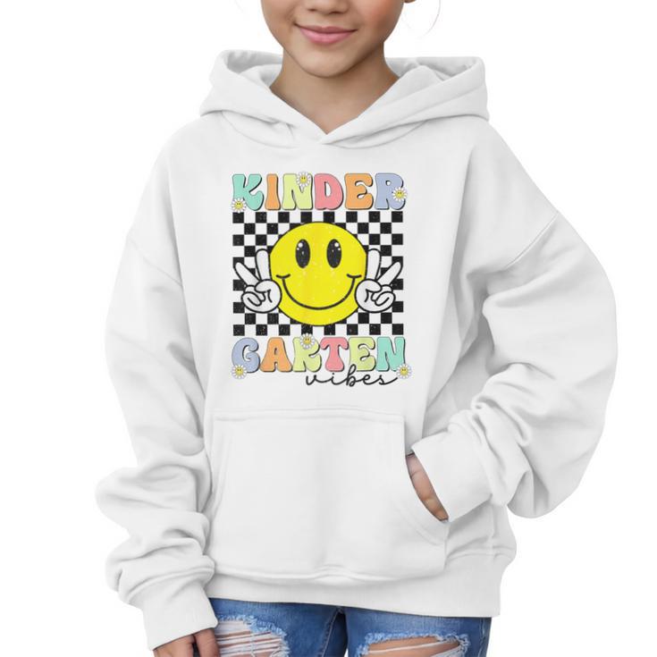 Girls Kindergarten Vibes Smile Face Back To School Kinder Graphic Kid Hoodie