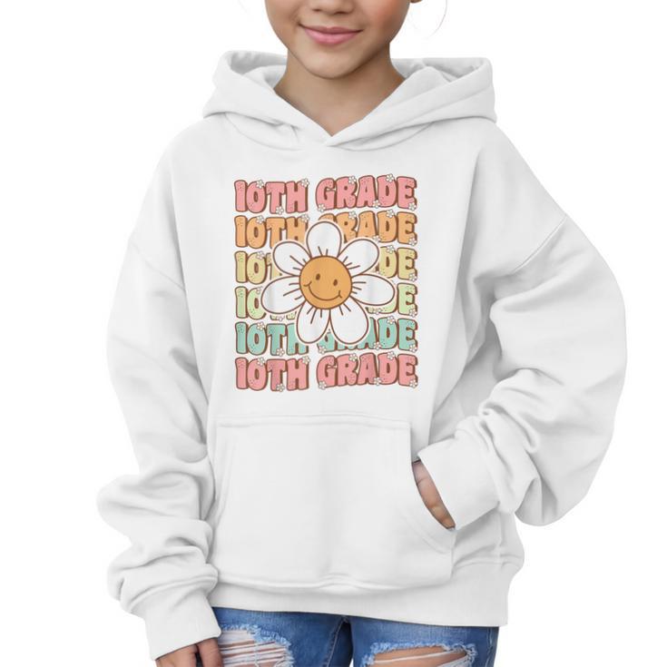 Groovy 10th Grade Back To School First Day Of Tenth Grade Graphic Kid Hoodie