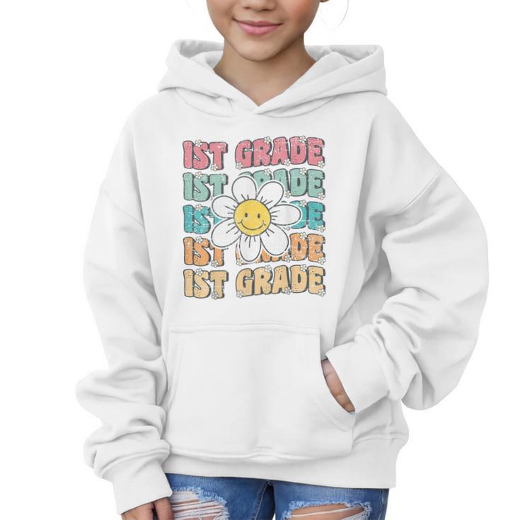 Groovy 1st Grade Back To School First Day Of First Grade Graphic Kid Hoodie