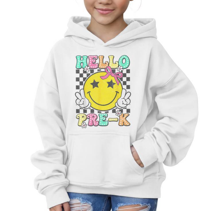 Hello Pre-K Coquette Bow Back To School Preschool Girl Graphic Kid Hoodie