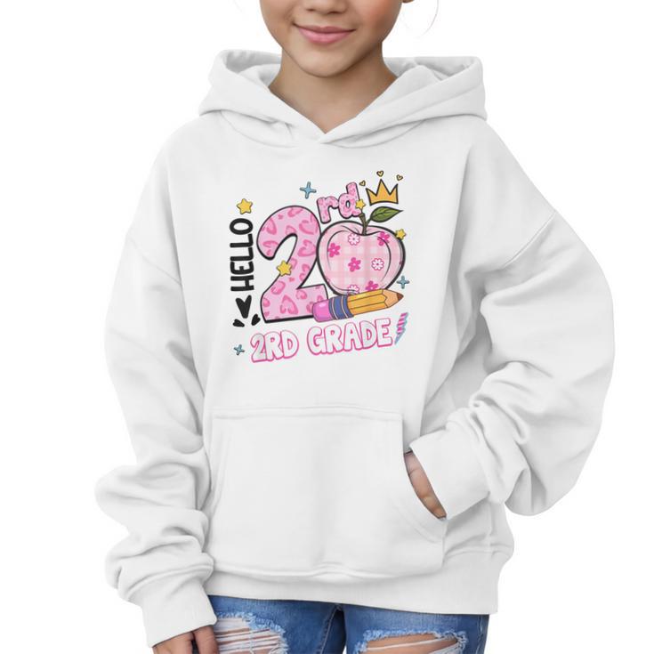 Hello Second 2nd Grade Leopard Tie Dye Girl Back To School Graphic Kid Hoodie