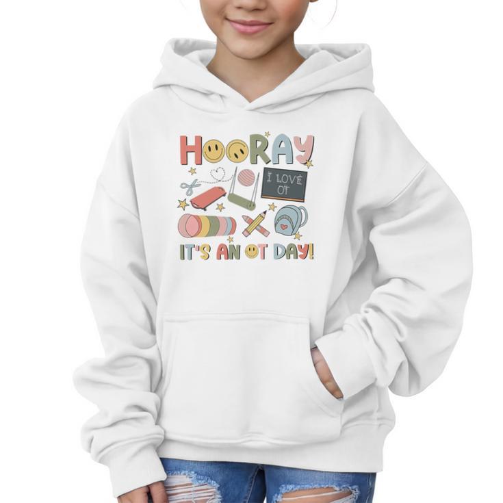 Hooray It’s An OT Day Occupational Therapy Back To School Premium Tri-Blend Graphic Kid Hoodie
