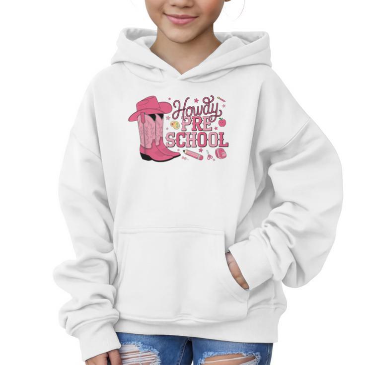 Howdy Preschool Back To School Western Cowboy Cowgirls Pre-K Graphic Kid Hoodie