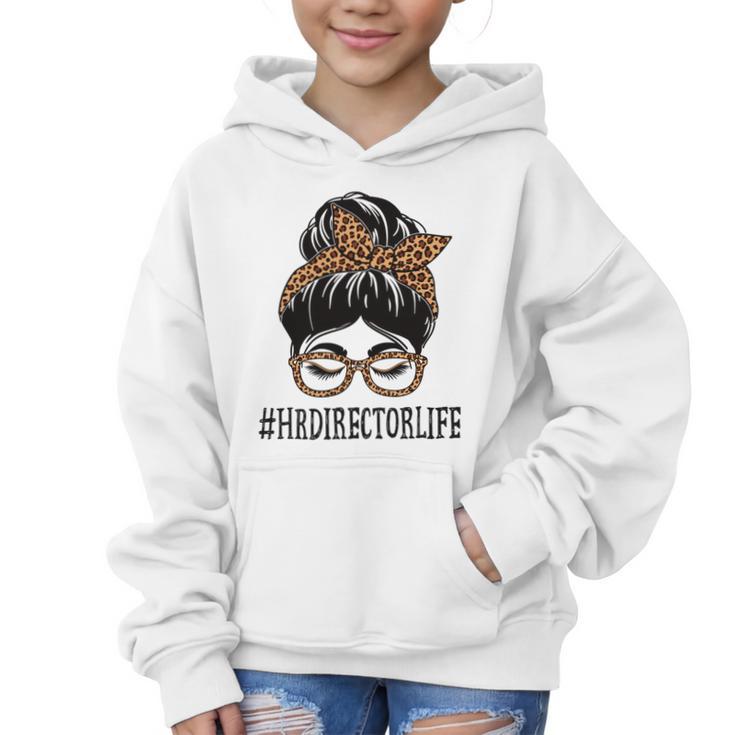 HR Director Leopard Messy Bun Appreciation Back To School Performance Graphic Kid Hoodie