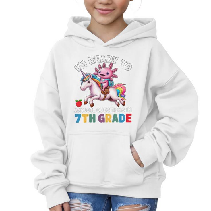 I'm Ready To Axolotl Questions In 7th Grade Back To School Premium Tri-Blend Graphic Kid Hoodie I'm Ready To Axolotl Questions In 7th Grade Back To School Premium Tri-Blend Graphic Kid Hoodie