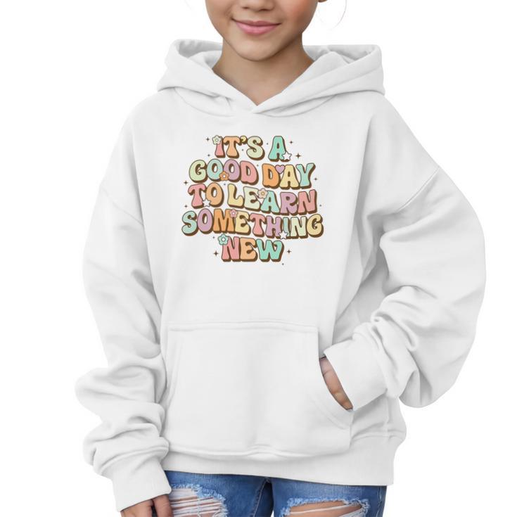 It's A Good Day To Learn Something New Retro Back To School Premium Tri-Blend Graphic Kid Hoodie