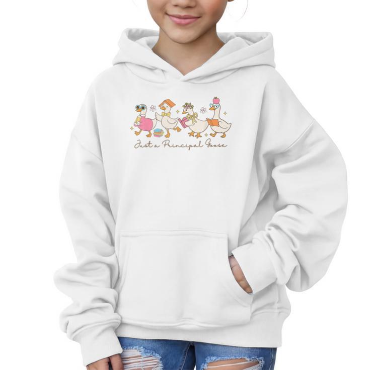 Just a Principal Goose Back To School Silly Goose Principal Graphic Kid Hoodie
