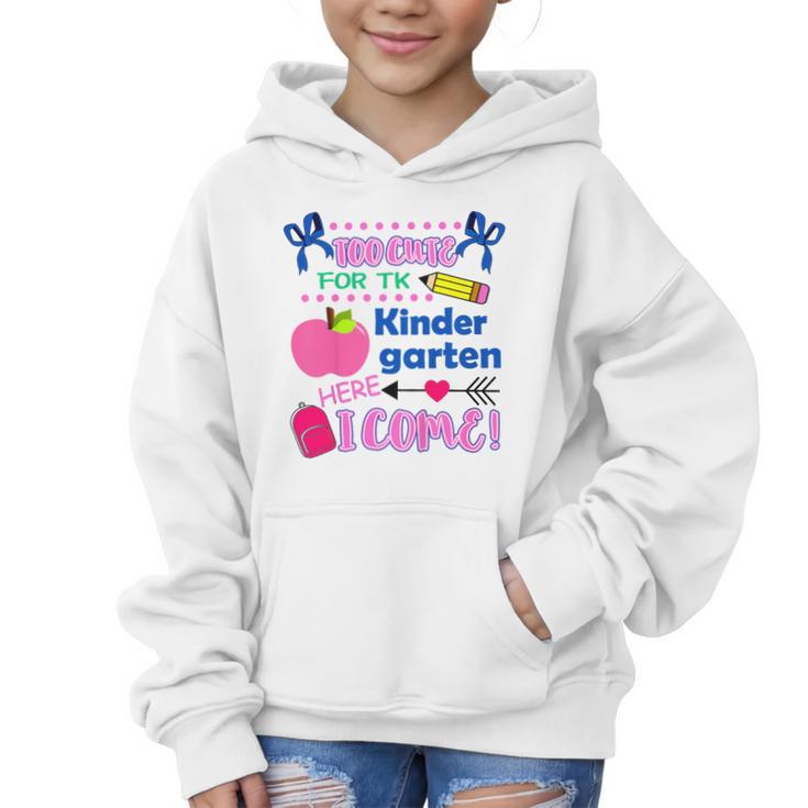 Kids Back To School Here I Come Kindergarten Girls TK Grad Graphic Kid Hoodie