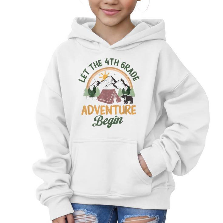 Let The 4th Grade Adventure Begin Camping Back To School Graphic Kid Hoodie