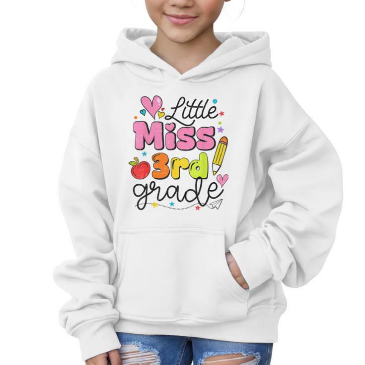Little Miss 3rd Grade Back To School Cute Third Grade Girls Graphic Kid Hoodie