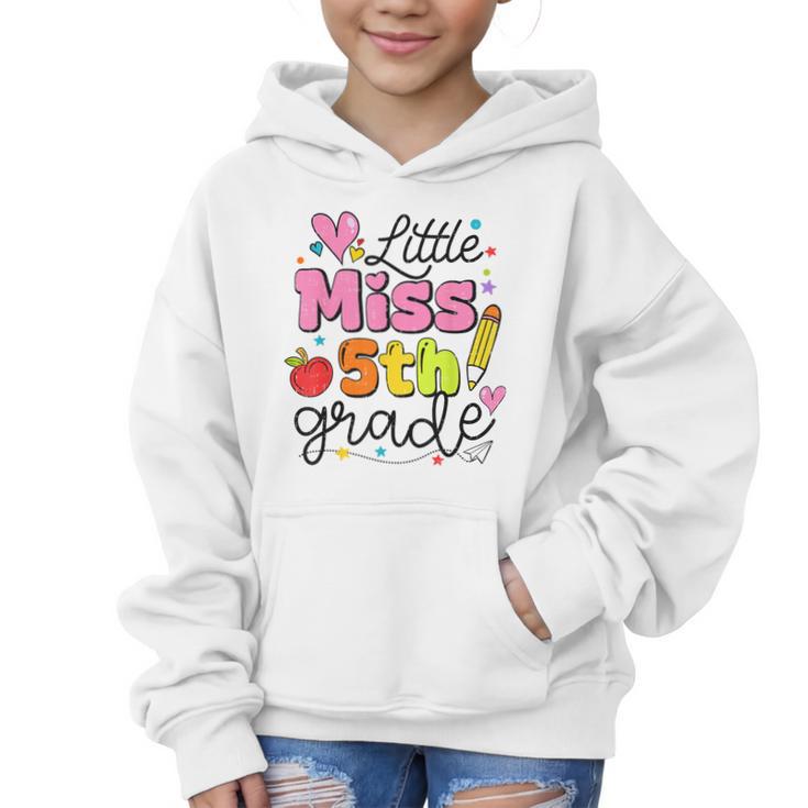 Little Miss 5th Grade Back To School Cute Fifth Grade Girls Graphic Kid Hoodie