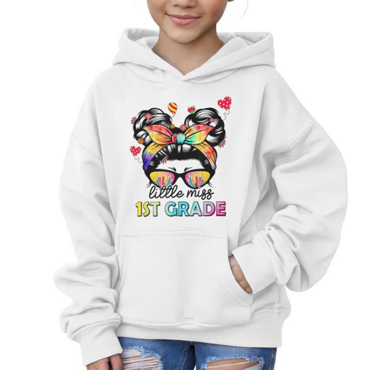 Little Miss First Grade Back To School 1st Grade Girls Graphic Kid Hoodie