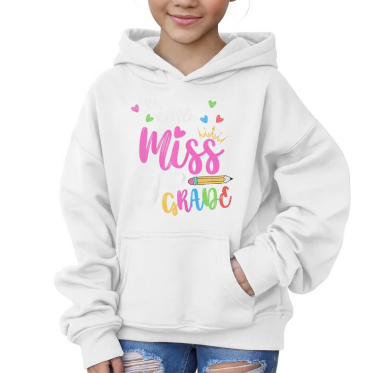 Little Misss Third Grade Back To School 3rd Grader Girl Graphic Kid Hoodie