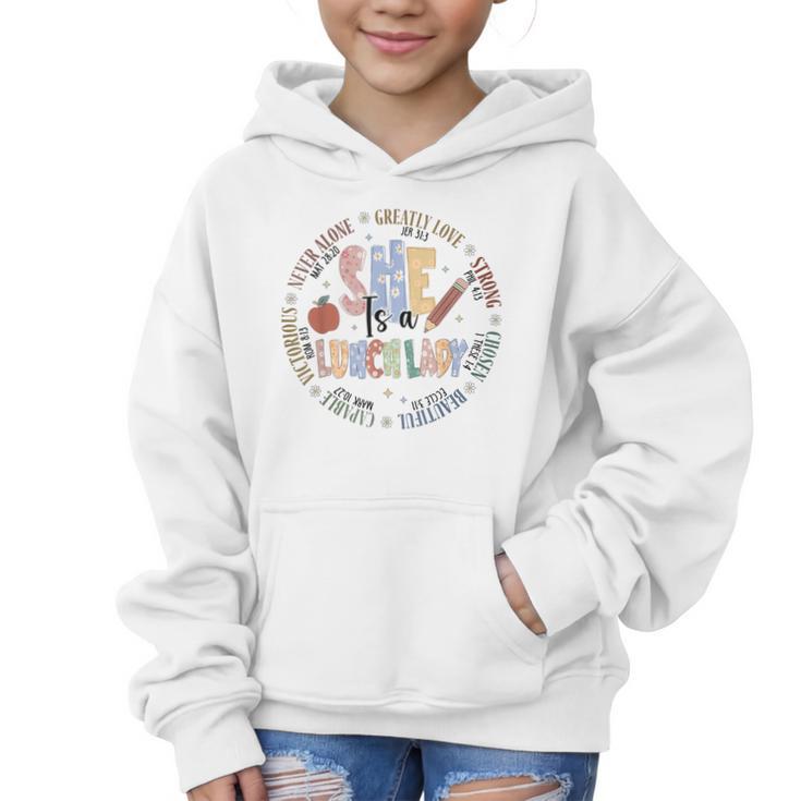 Lunch Lady God Says Bible Verse Christian Back To School Graphic Kid Hoodie