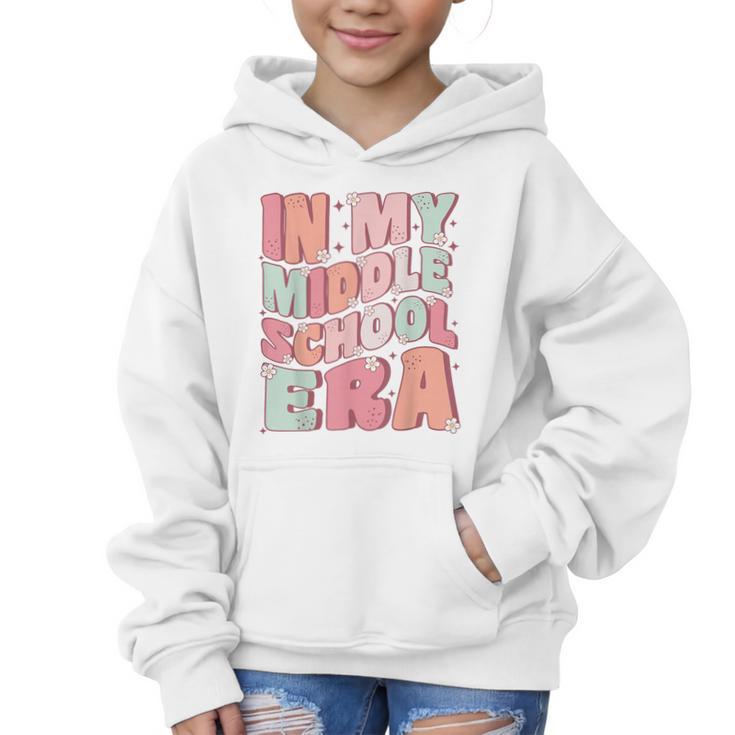 In My Middle School Era Cute Groovy First Day Back To School Graphic Kid Hoodie