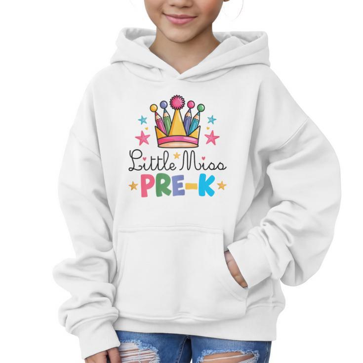 Miss Pre-K Pencils Crown Cute Back To School First Day Girls Graphic Kid Hoodie