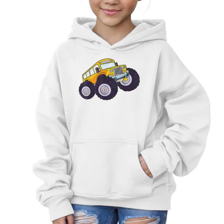 Monster Truck School Bus Yellow Back To School Kids Toddler Graphic Kid Hoodie