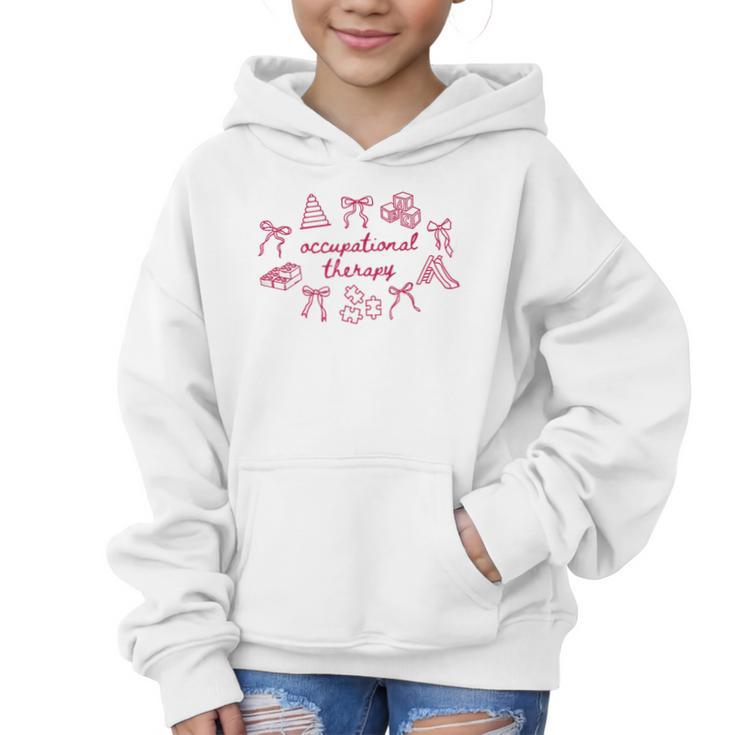 Occupational Therapy Coquette Bow OT COTA Back To School Graphic Kid Hoodie