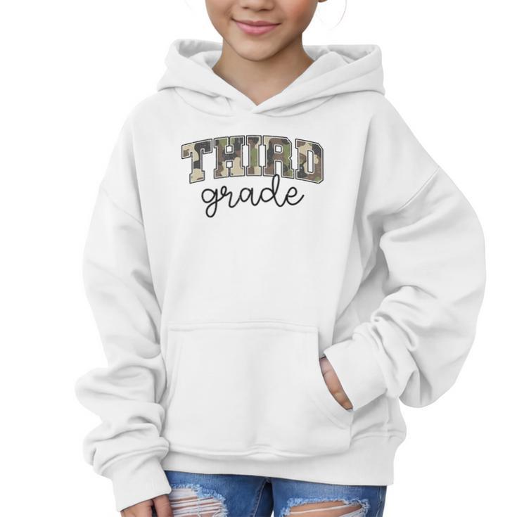 Retro Third Grade Old Camo Back To School Girl Boy 3rd Grade Graphic Kid Hoodie