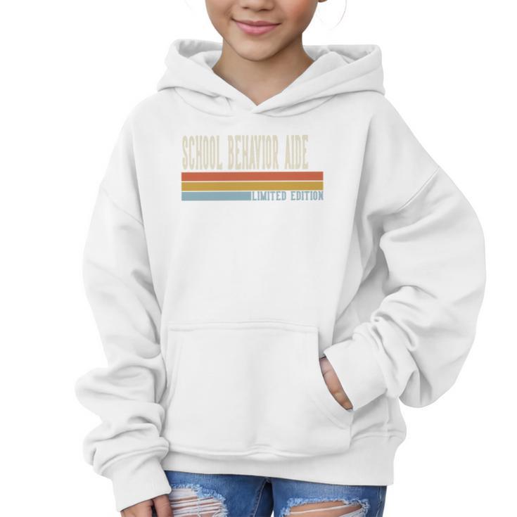 School Behavior Aide Week Retro Vintage Back To School Day Premium Tri-Blend Graphic Kid Hoodie