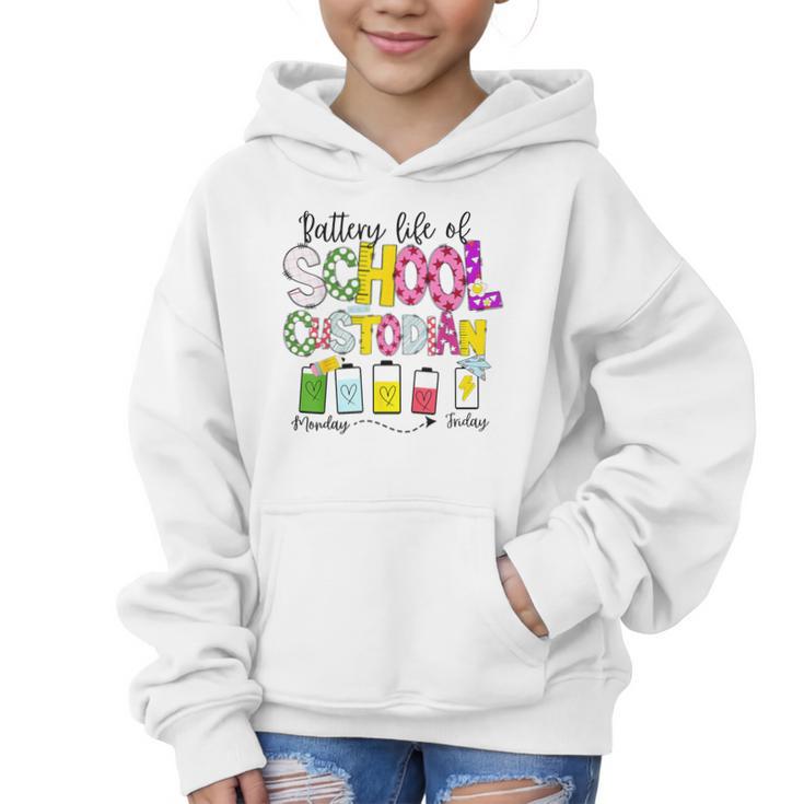 School Custodian Battery Life Back To School Janitor Graphic Kid Hoodie