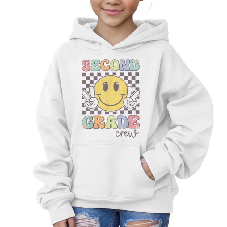 Second Grade Crew Smile Face Back To School 2nd Grade Team Graphic Kid Hoodie