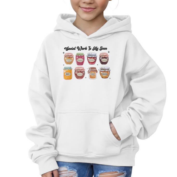 Social Work Is My Jam Back To School School Social Worker Graphic Kid Hoodie